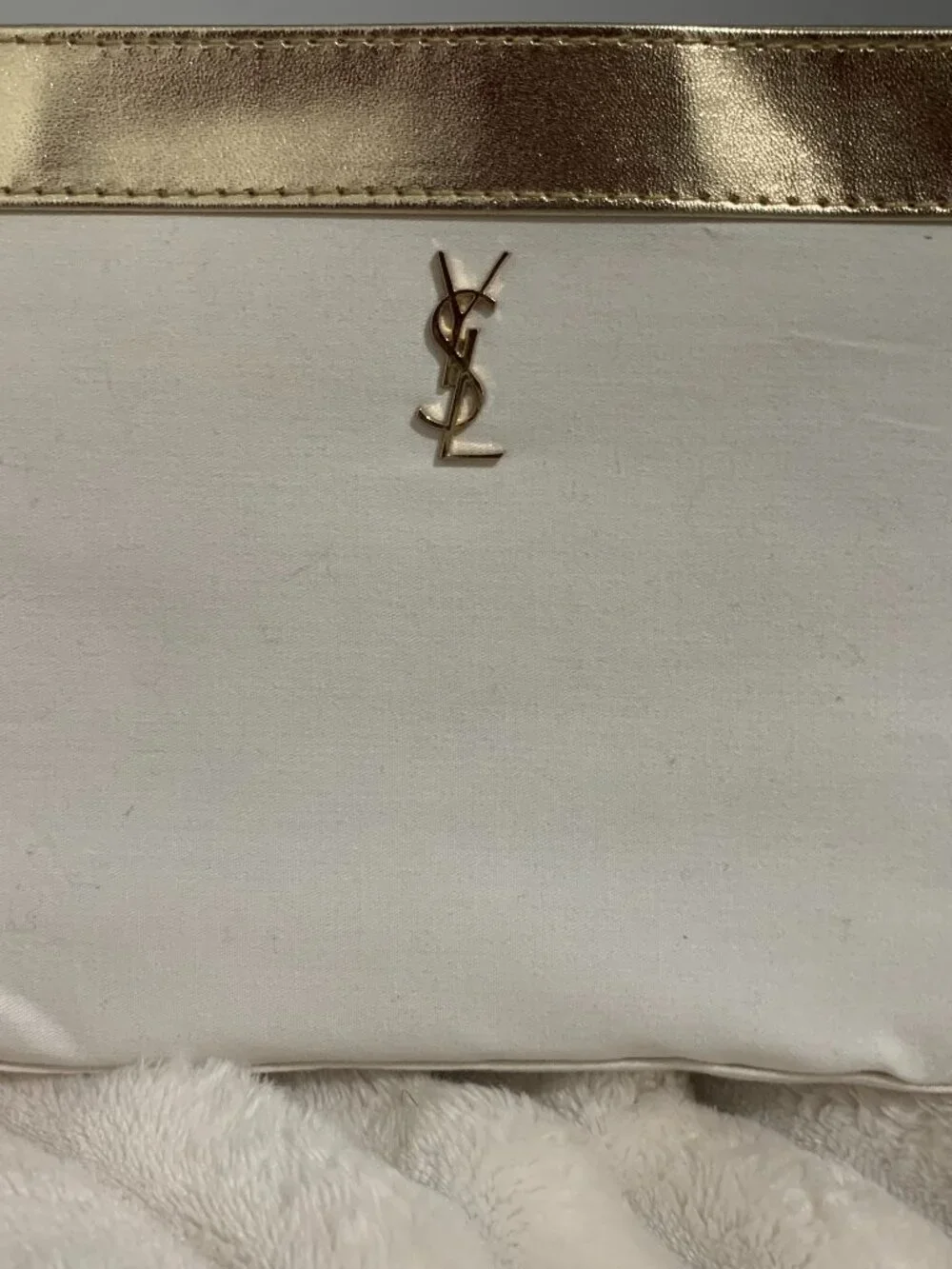 YSL Vintage Cosmetics Clutch White Gold Bridal Like New - Picture 3 of 5